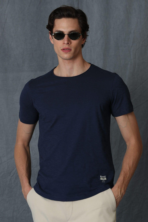 Nautical Navy: The Essential Men's Cotton T-Shirt in Navy Blue - Texmart