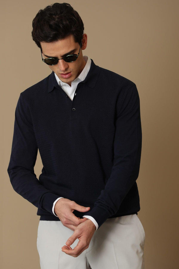 Classic Navy Tri-Blend Sweater - Texmart