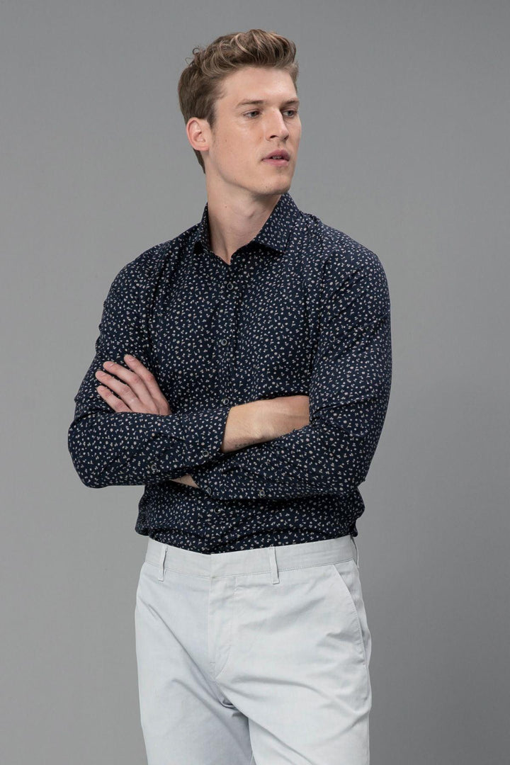 Navy Elegance: The Ultimate Slim Fit Smart Shirt for Men - Texmart