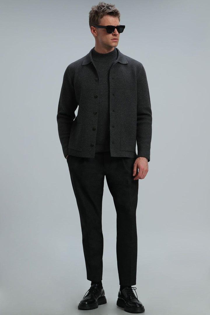 Anthracite Men's Knitwear: The Ultimate Cozy and Stylish Cardigan - Texmart