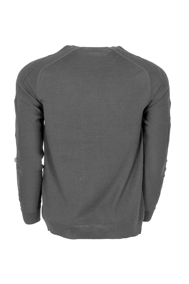 Arctic Gray Wool Blend Men's Sweater: Elevate Your Style Game with Cozy Sophistication - Texmart