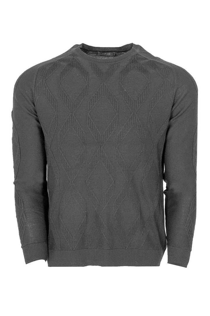 Arctic Gray Wool Blend Men's Sweater: Elevate Your Style Game with Cozy Sophistication - Texmart