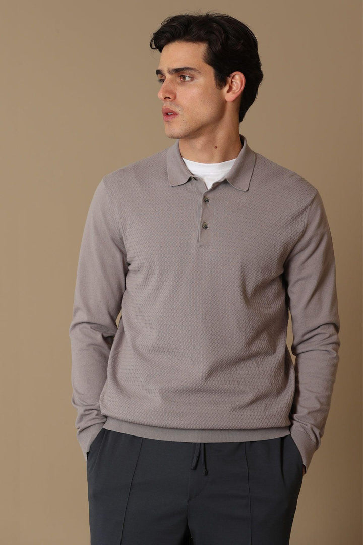 Beige Classic Knit: Men's Sweater - Texmart