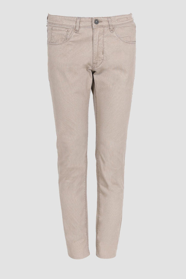 Beige FlexFit 5-Pocket Slim Fit Trousers: Stylish Comfort for Every Occasion - Texmart