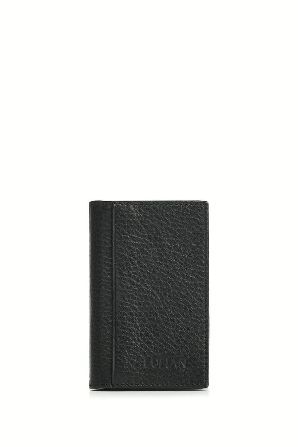 Black Leather Pocket Card Organizer: The Stylish Solution for On-the-Go Men - Texmart