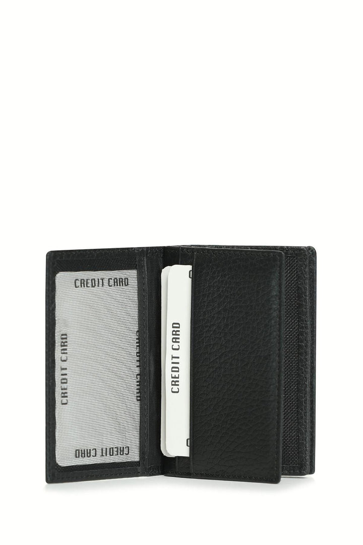 Black Leather Pocket Card Organizer: The Stylish Solution for On-the-Go Men - Texmart