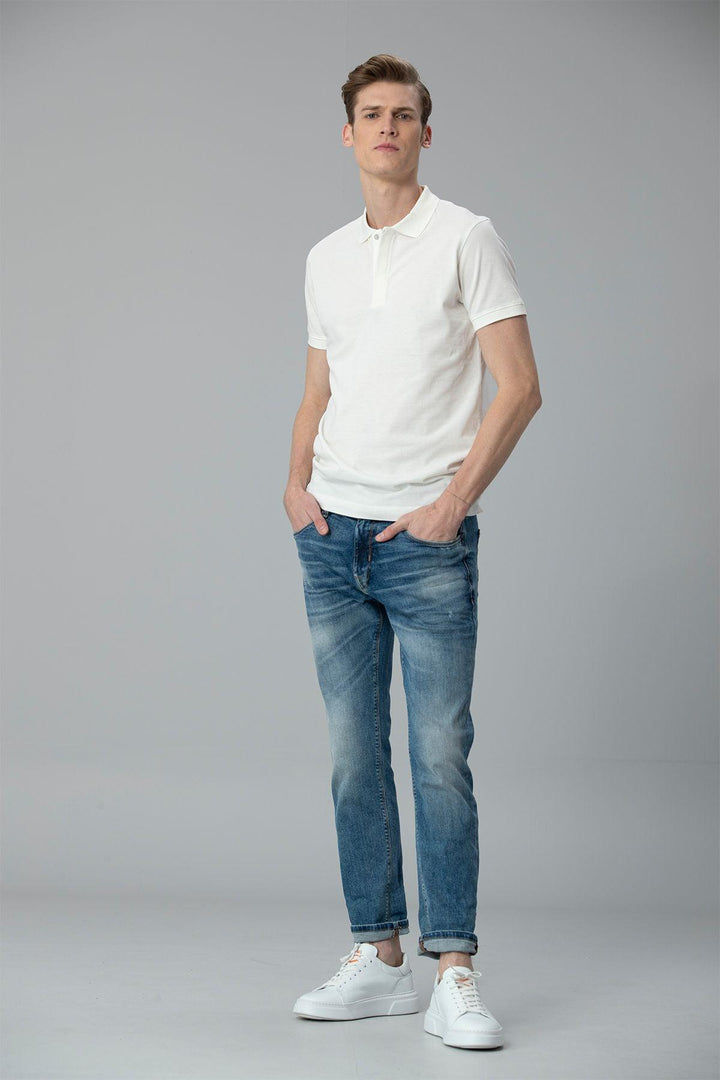 Blue Denim Elegance: Bertus Smart Jean Men's Trousers - Texmart