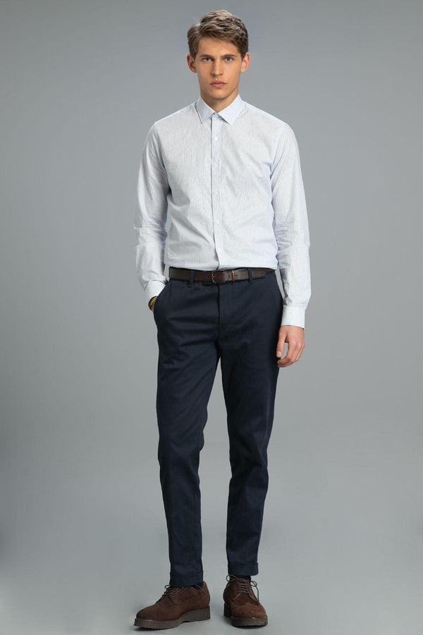 Blue Sapphire Men's Tailored Shirt: A Stylish and Sophisticated Slim Fit Shirt in Luxurious Cotton - Texmart