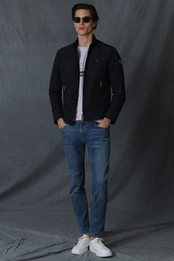 Classic Blue Denim Slim Fit Trousers: Effortlessly Stylish and Comfortable - Texmart