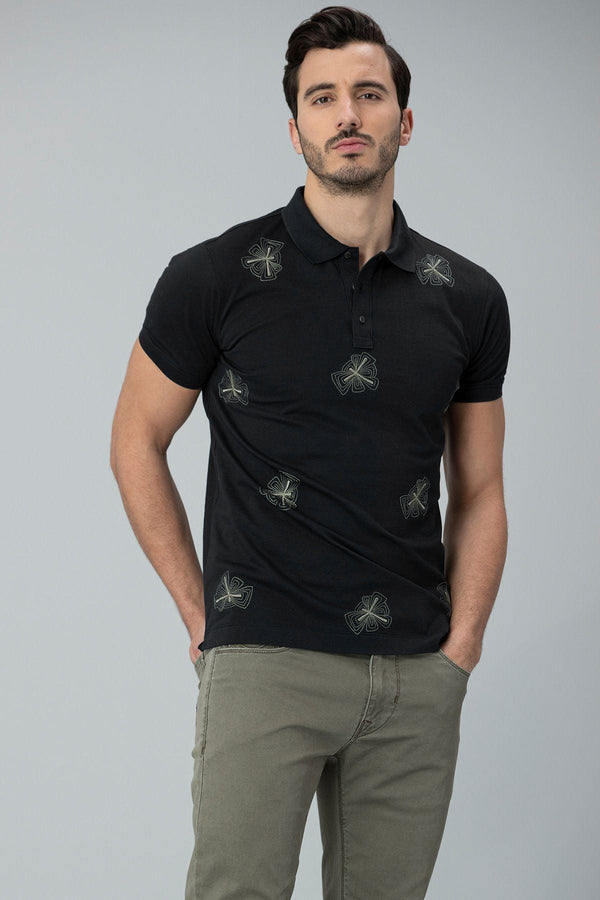 Classic Elegance Men's Cotton Polo Shirt - Midnight Black - Texmart