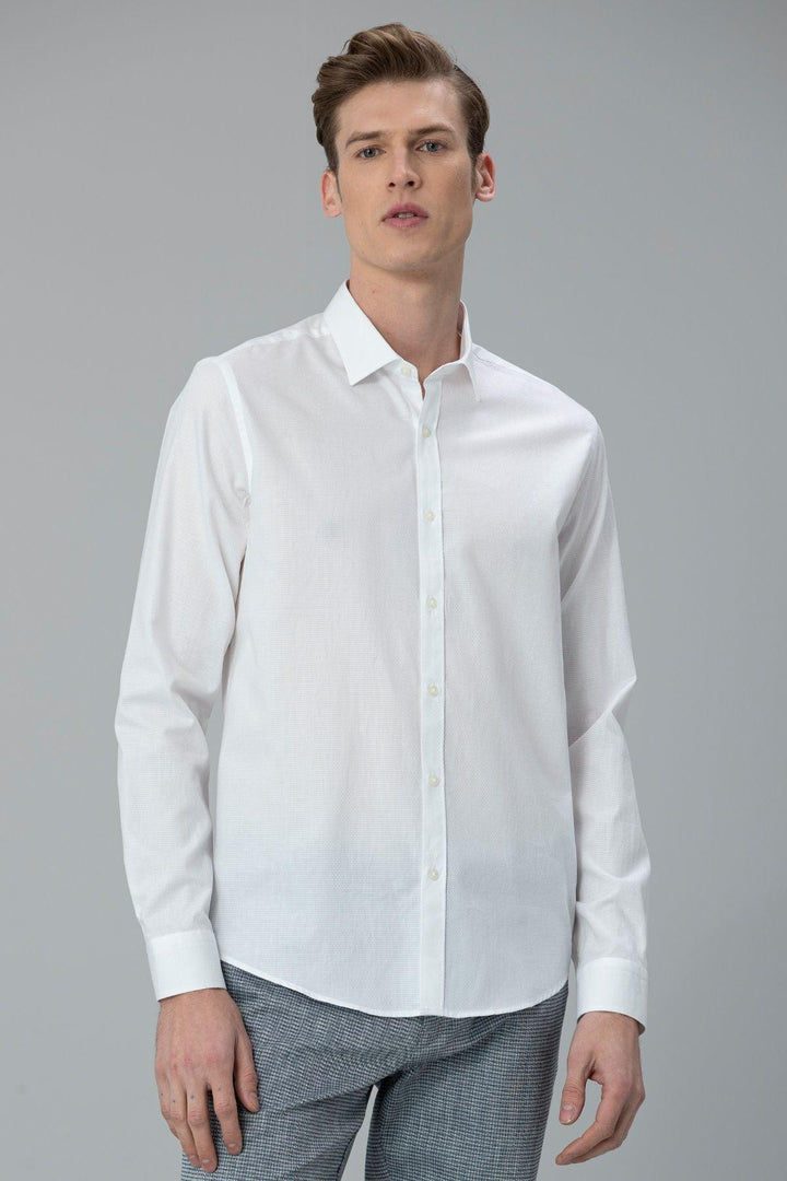 Classic Elegance: The Sophisticated Men's Slim Fit White Smart Shirt - Texmart