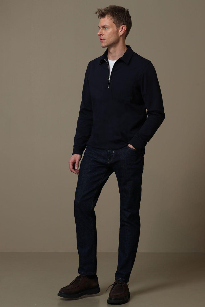 Classic Navy Men's Sweatshirt - Texmart