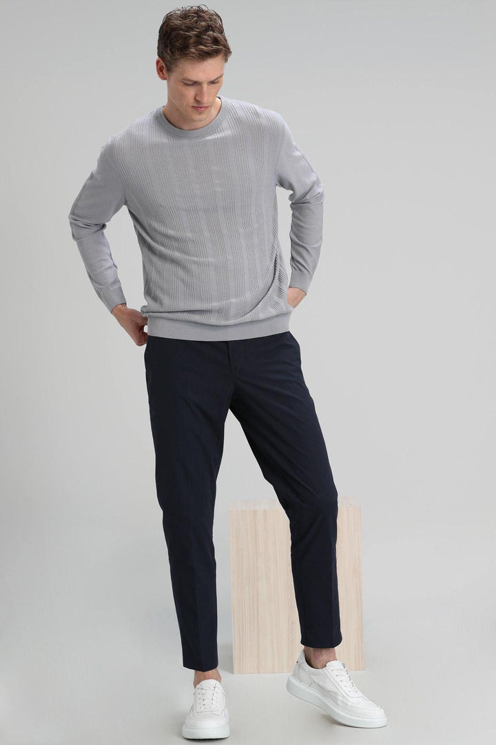 Cozy Blend: Men's Gray Viscose and PBT Sweater - Texmart