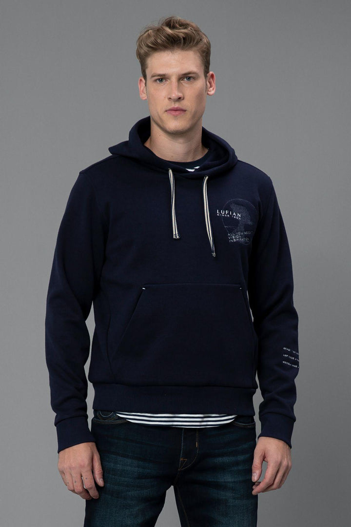 Cozy Navy Knit Sweatshirt - Texmart