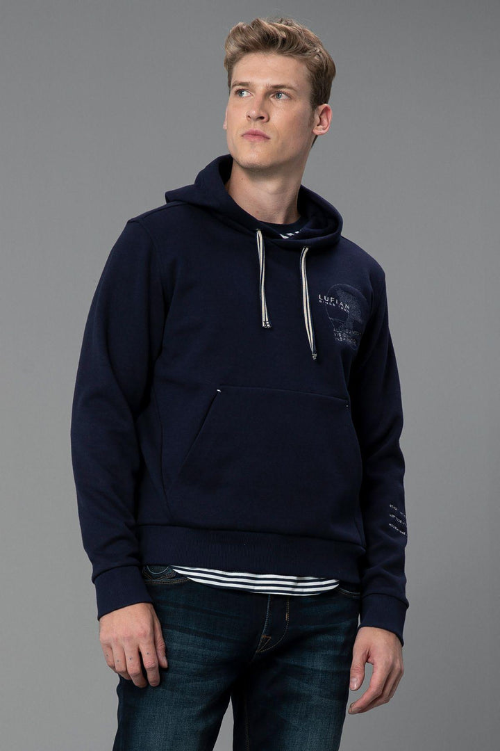 Cozy Navy Knit Sweatshirt - Texmart