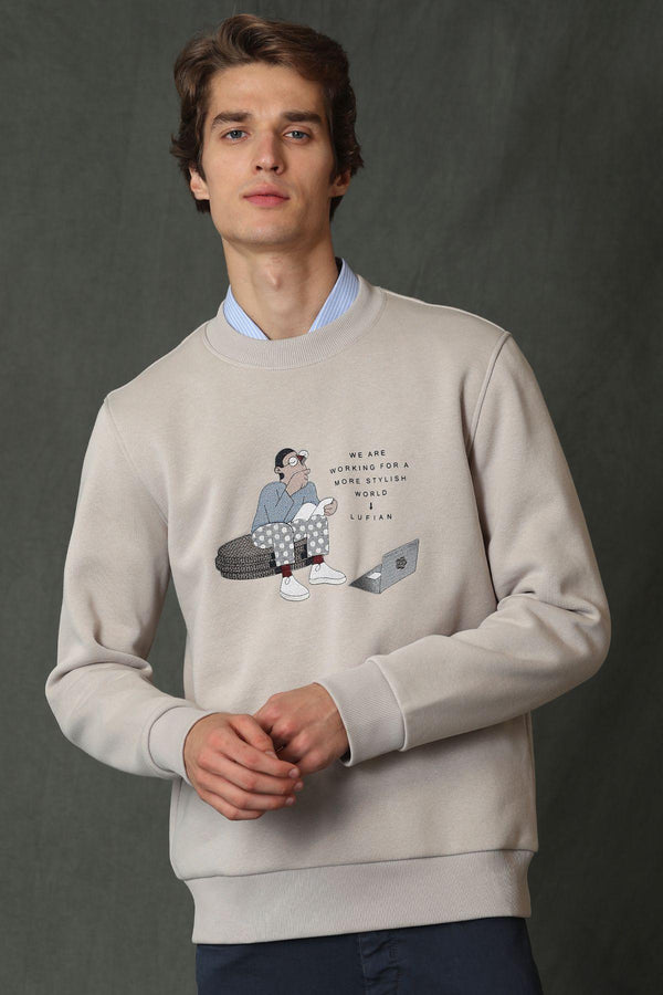 CozyBlend Men's Neutral Knit Sweatshirt: The Ultimate Wardrobe Essential for Comfort and Style - Texmart