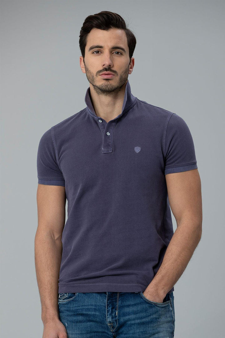 Dark Purple Cotton Knit Sports Polo Men's T-Shirt - Elevate Your Style with Comfort and Versatility - Texmart