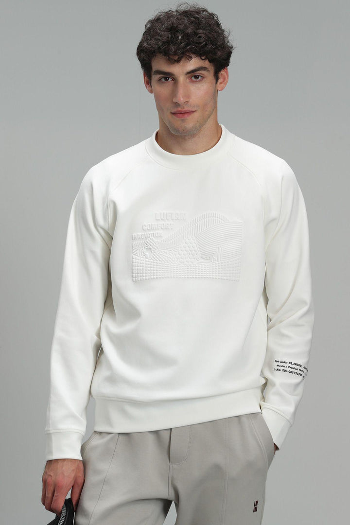 Essential Off-White Knit Sweatshirt for Men - The Ultimate Wardrobe Upgrade - Texmart