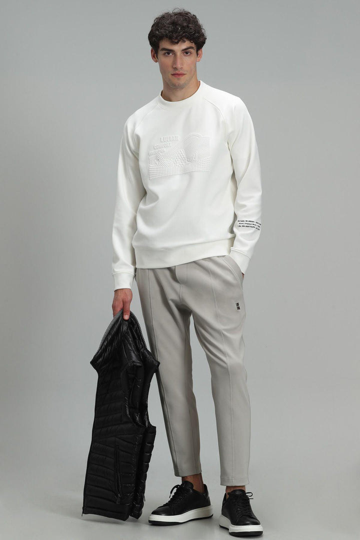 Essential Off-White Knit Sweatshirt for Men - The Ultimate Wardrobe Upgrade - Texmart