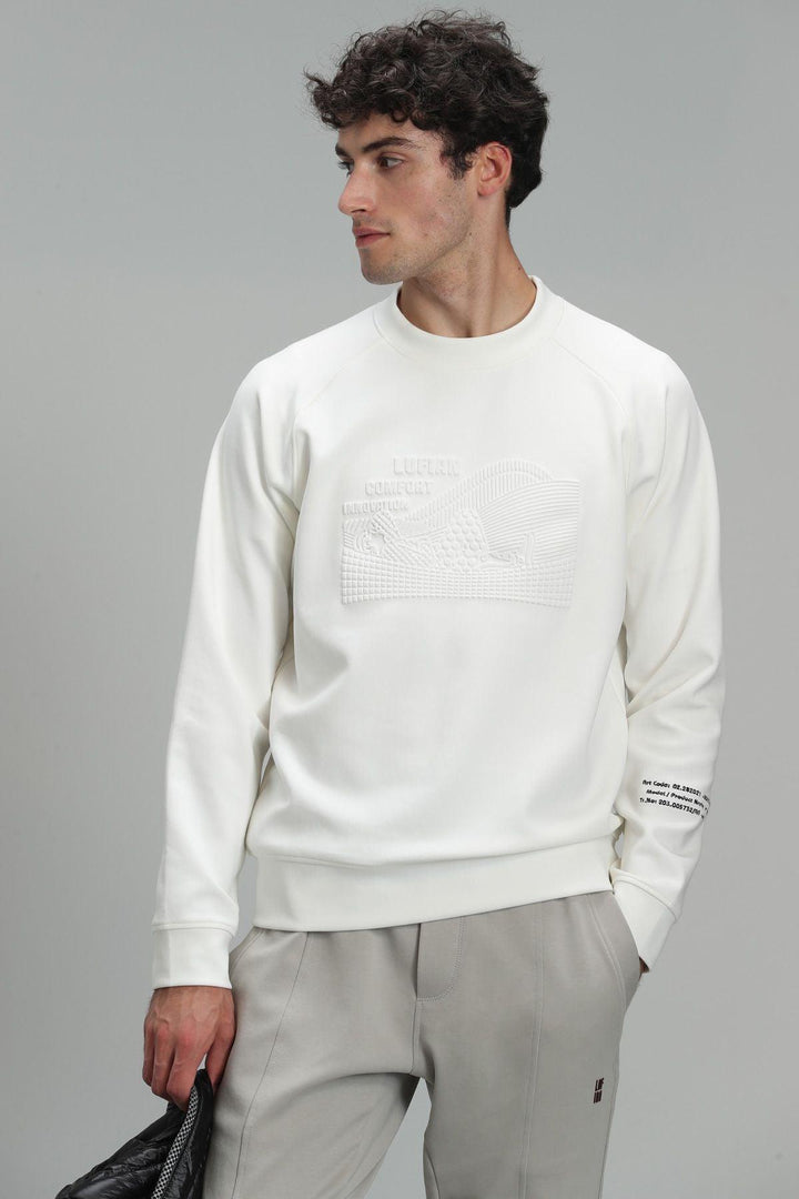 Essential Off-White Knit Sweatshirt for Men - The Ultimate Wardrobe Upgrade - Texmart