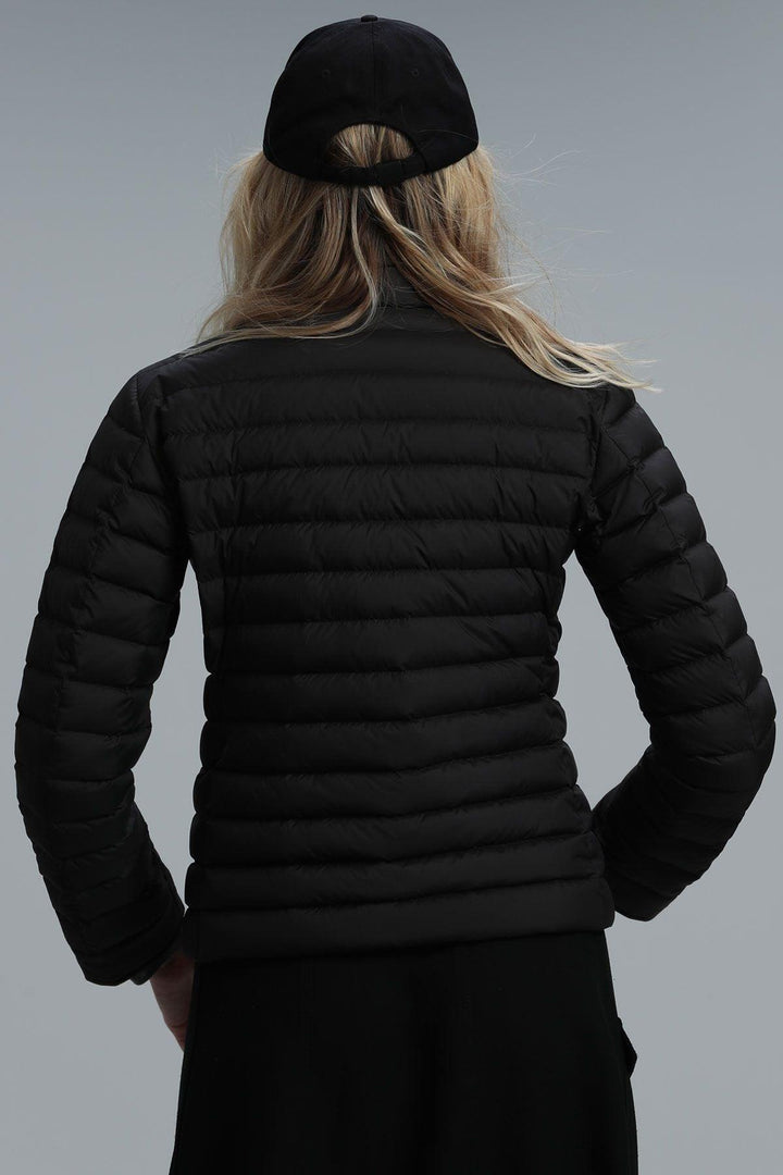 Feathered Black Winter Coat - Texmart