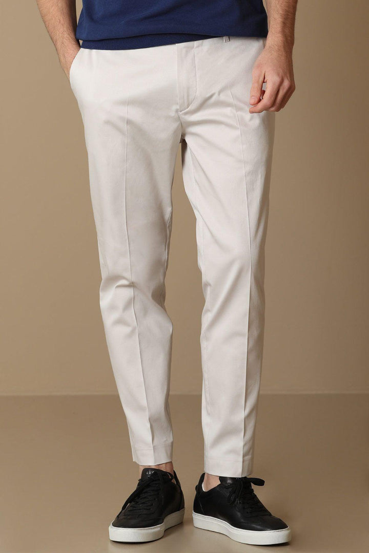 Flor Modern Fit Cotton Blend Chino Trousers - Elevate Your Style with Effortless Sophistication - Texmart