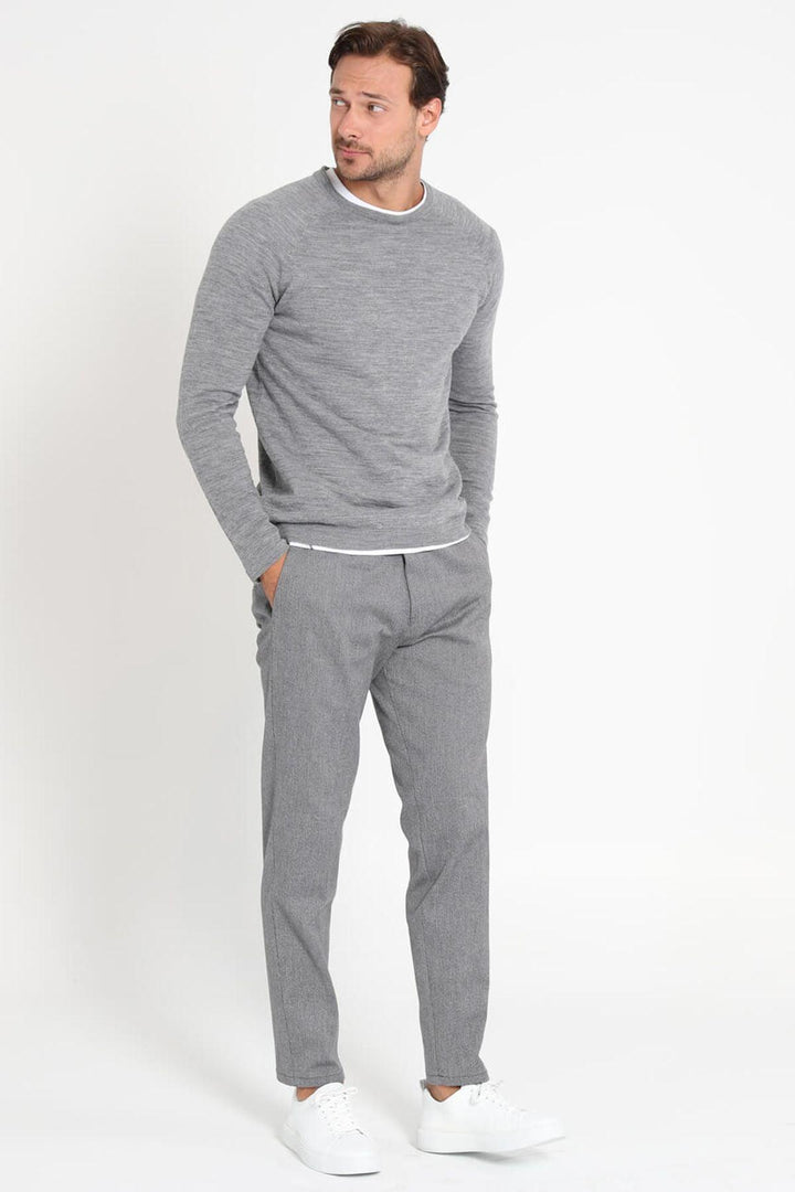 Gray Alpaca Blend Men's Sweater - The Ultimate Wardrobe Essential for Comfort and Style - Texmart