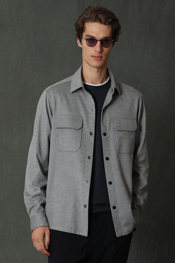 Gray Elegance: Albın Men's Basic Shirt - The Ultimate Blend of Style and Comfort - Texmart