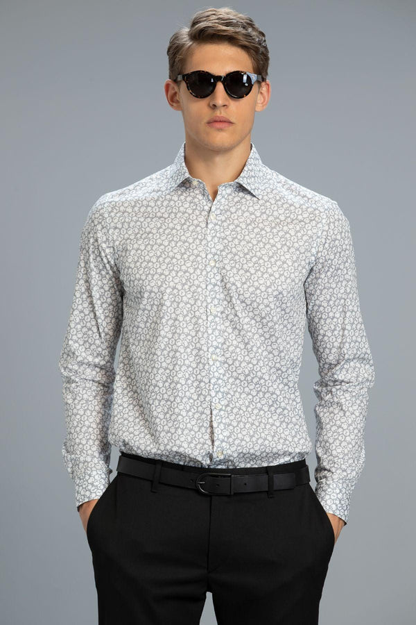 Gray Elegance: Hansen Men's Smart Shirt in Slim Fit - Texmart