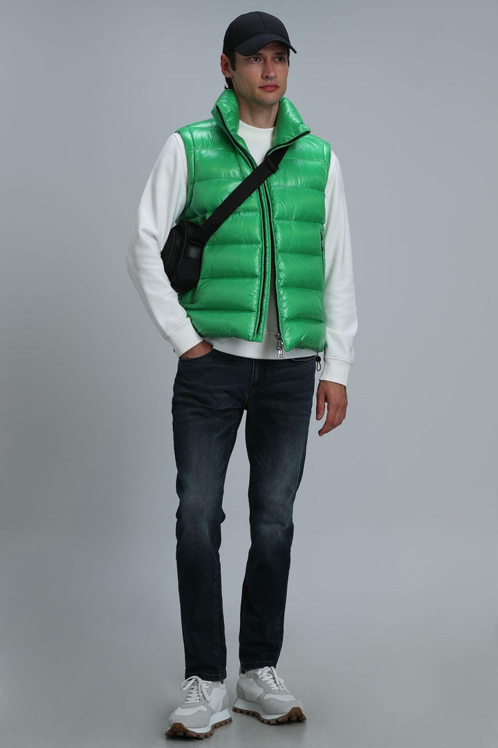 Green Feathered Elegance Men's Vest - Texmart