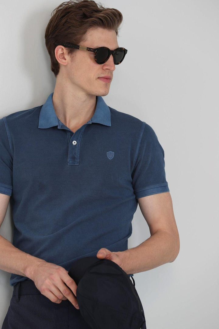 Indigo Knit Polo: The Ultimate Men's Wardrobe Essential - Texmart