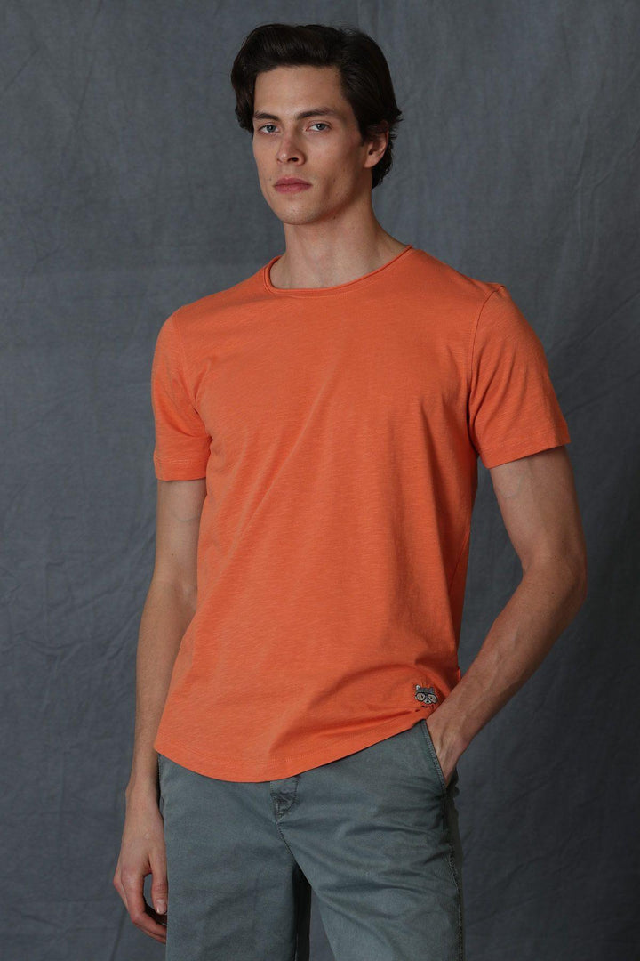 Junya Orange Bliss Men's Basic Cotton T-Shirt: The Ultimate Comfort and Style - Texmart