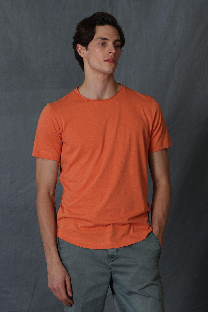 Junya Orange Bliss Men's Basic Cotton T-Shirt: The Ultimate Comfort and Style - Texmart