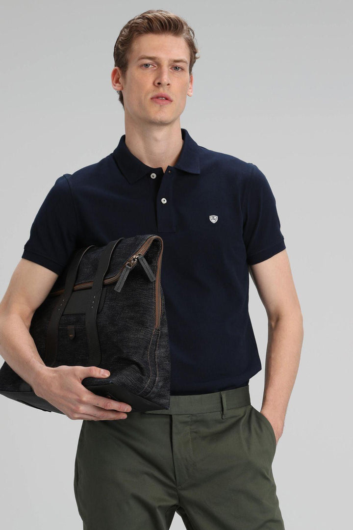 Laon Classic Navy Blue Cotton Polo Shirt for Men - Timeless Style and Unmatched Comfort - Texmart