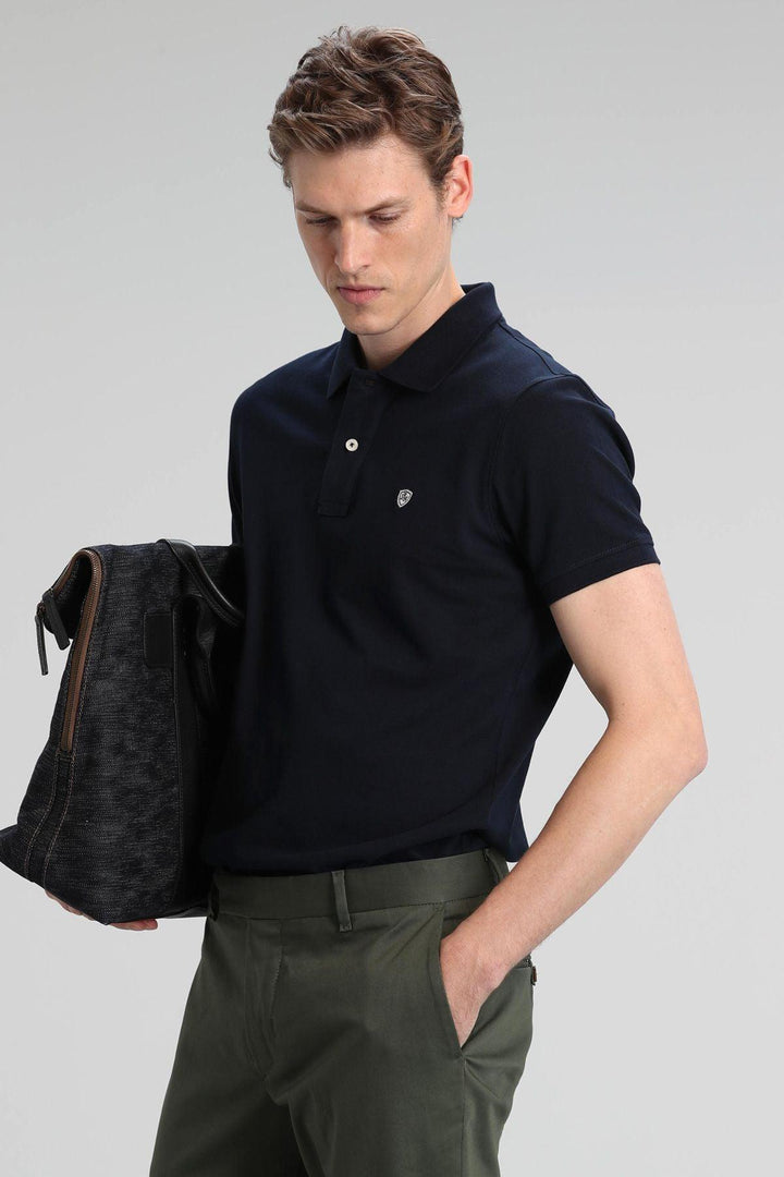 Laon Classic Navy Blue Cotton Polo Shirt for Men - Timeless Style and Unmatched Comfort - Texmart