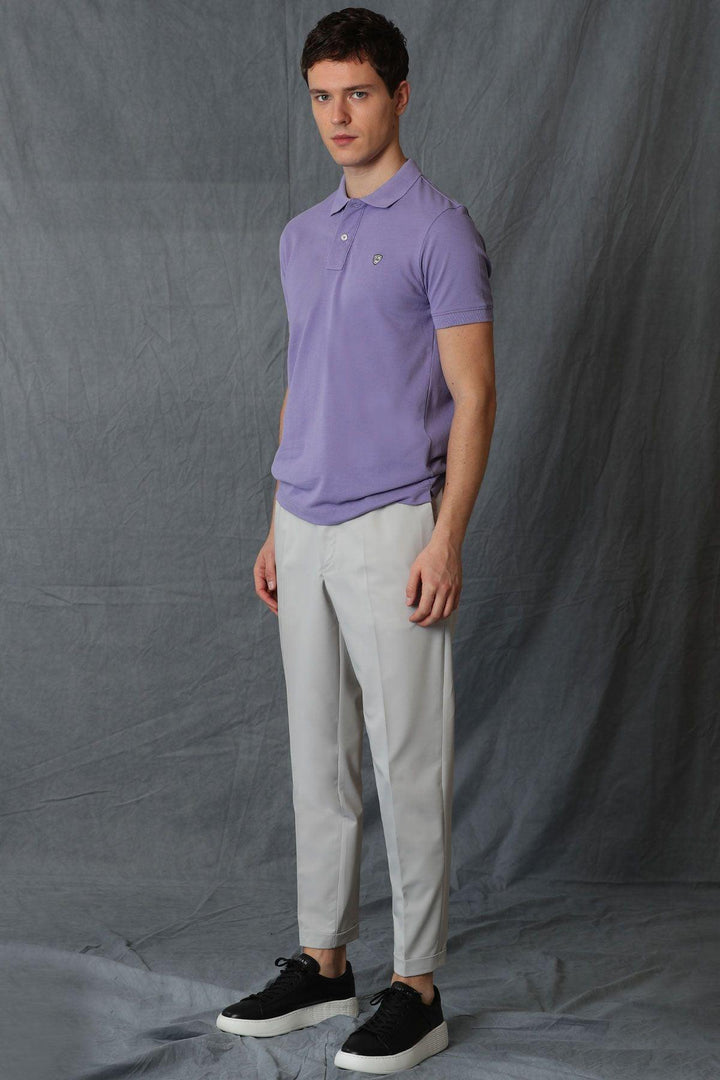 Laon Sports Lavender Mist Polo Neck Men's T-Shirt: The Ultimate Blend of Comfort and Style - Texmart