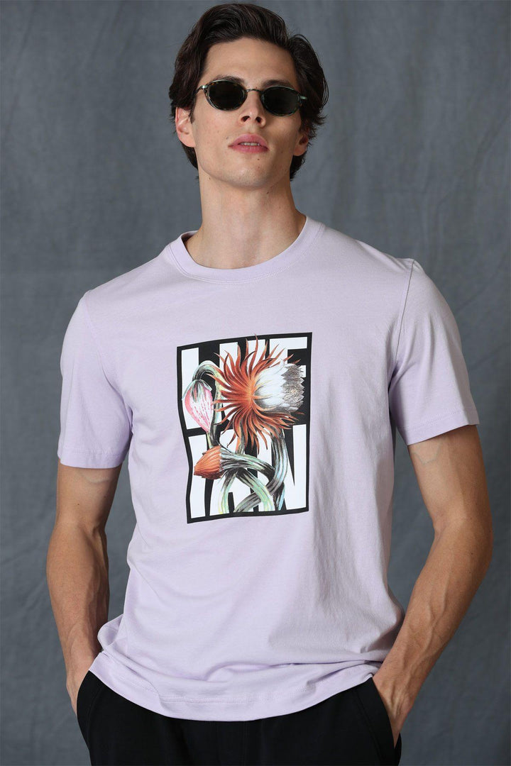 Lavender Blossom Contemporary Print Tee - Texmart