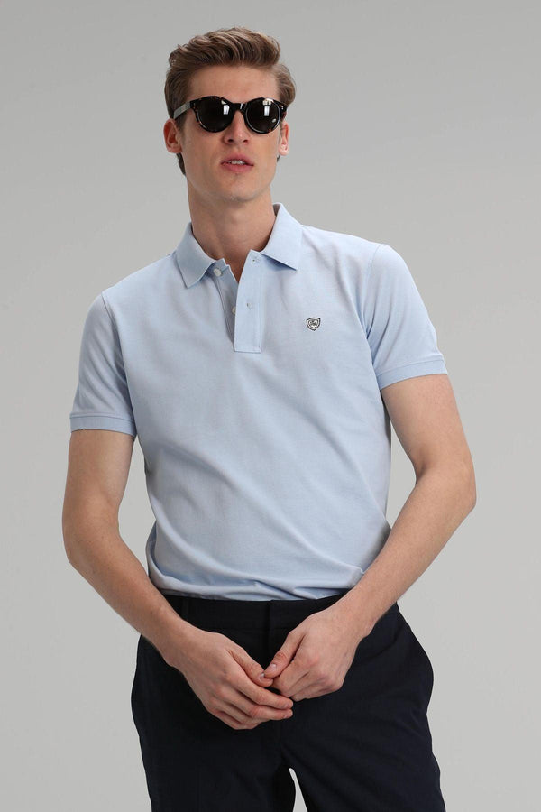 Light Blue Classic Cotton Polo Shirt for Men by Laon Sports - Texmart