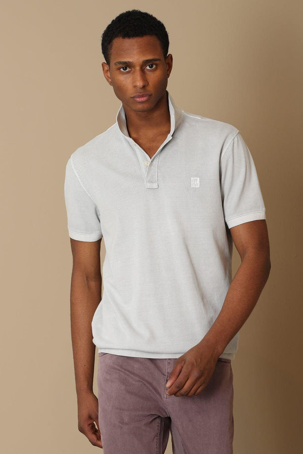 Light Gray Cotton Polo Neck Men's T-Shirt - The Perfect Blend of Comfort and Style - Texmart