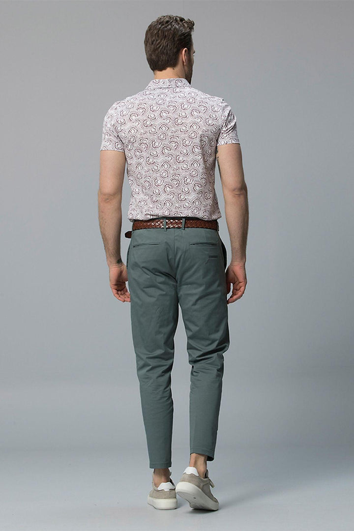 Light Green Slim Fit Chino Trousers for Stylish Men by Gabi Smart - Texmart