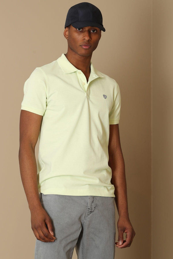 Light Yellow Cotton Polo Neck Men's T-Shirt - The Classic Comfort - Texmart