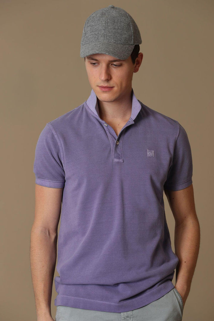 Lilac Cotton Polo Neck Men's T-Shirt: The Ultimate Blend of Style and Comfort - Texmart