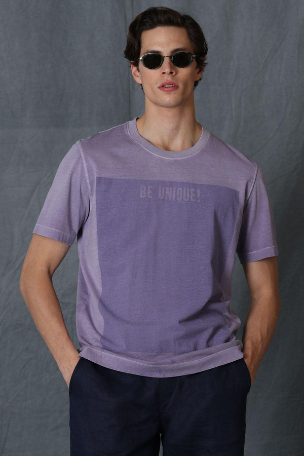 Lilac Haze Modern Graphic Tee - A Stylish Blend of Comfort and Sophistication - Texmart