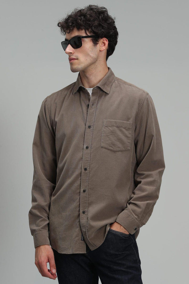 Luxury Brown Velvet Men's Sports Shirt: The Epitome of Comfort and Style - Texmart