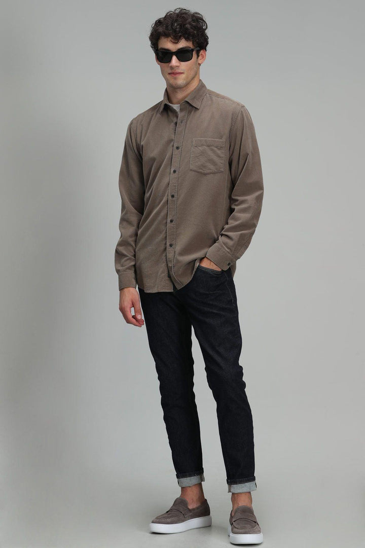 Luxury Brown Velvet Men's Sports Shirt: The Epitome of Comfort and Style - Texmart