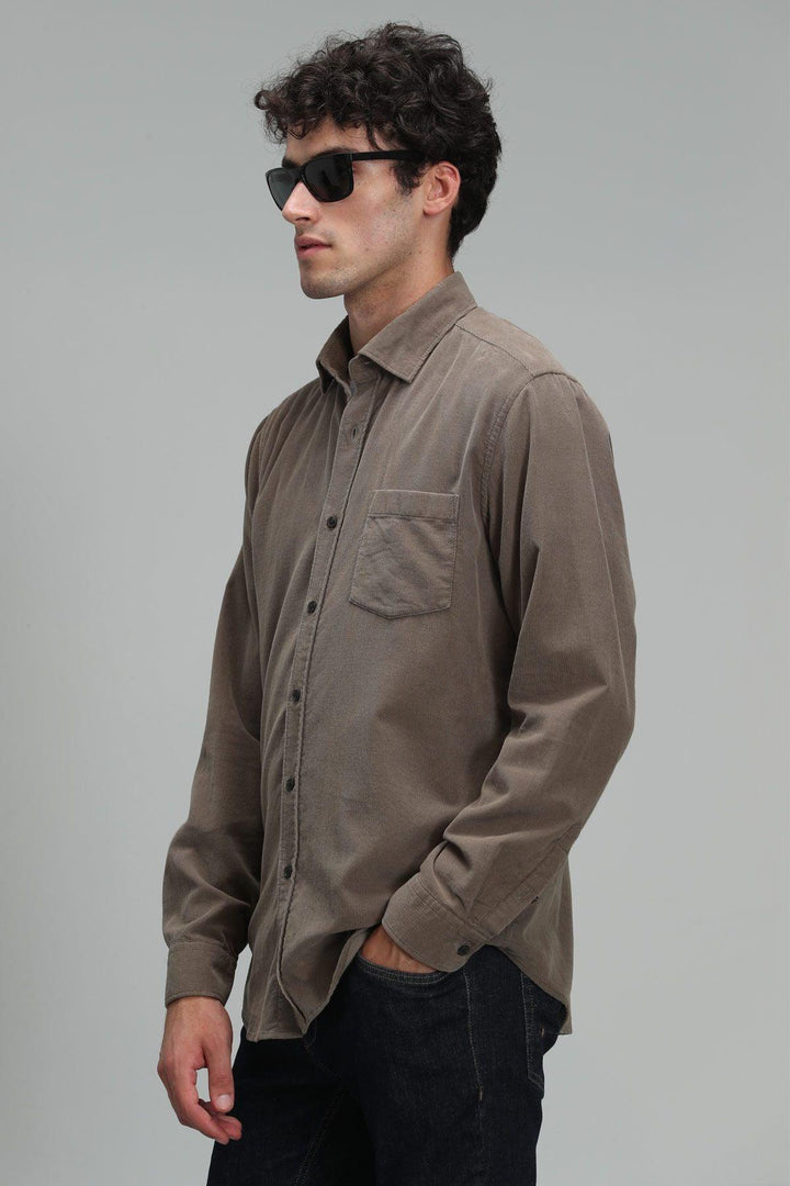 Luxury Brown Velvet Men's Sports Shirt: The Epitome of Comfort and Style - Texmart