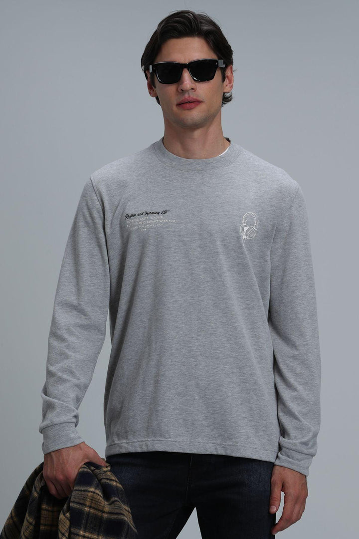 Magnus Men's Long Sleeve T-Shirt Light Gray - Texmart