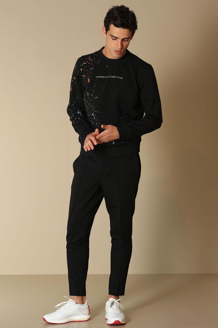 Midnight Noir Men's Artistic Blend Sweatshirt - Texmart