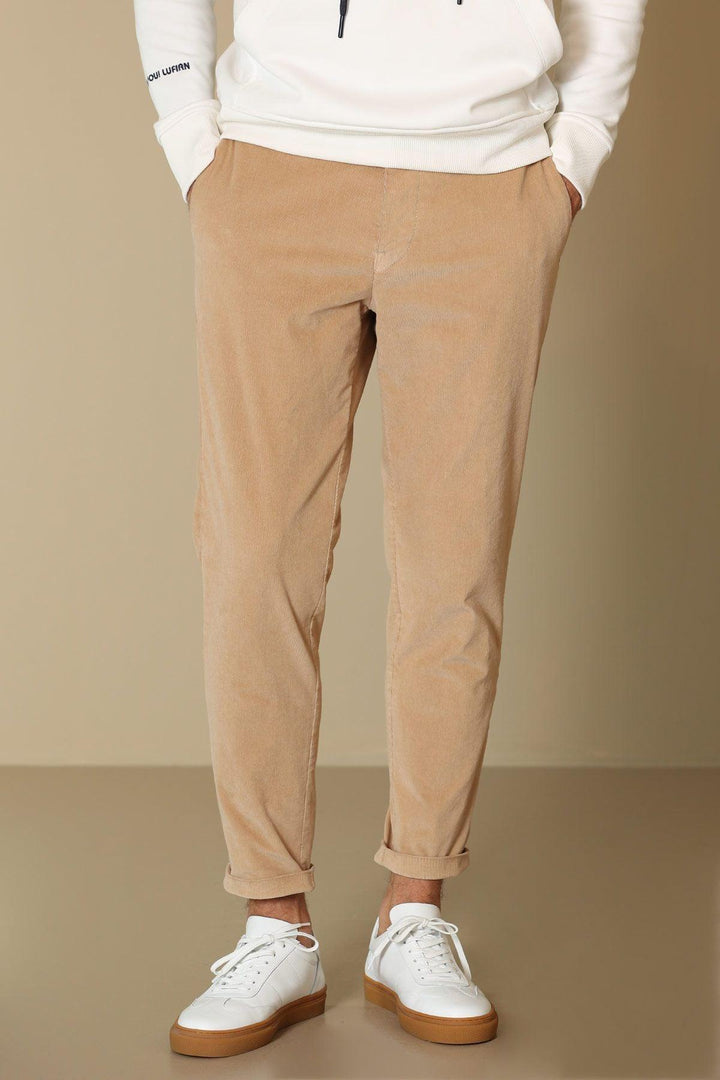 Mink Velvet Elegance: Sophisticated Slim Fit Chino Trousers for Men - Texmart