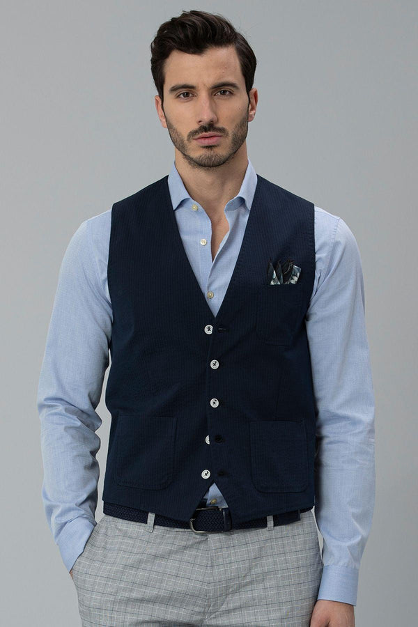 Nautical Elegance: The Timeless Navy Blue Men's Vest - Texmart